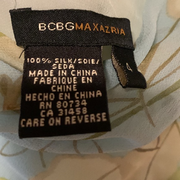 bcbg midi summer silk floral dress  blue/green/purple, lightweight - Picture 3 of 6